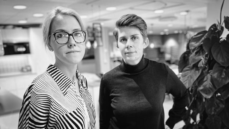 Tove Carlen och Ulrika Hyllert svartvit 